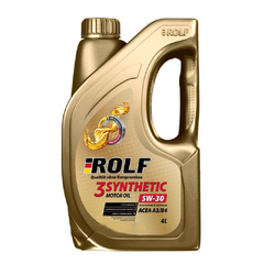 Масло моторное ROLF 3-SYNTHETIC  5W-30 A3/B4 синтетика (4 л.) пластик