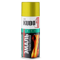 Эмаль аэрозоль "KUDO" термостойкая золотая (520мл.)