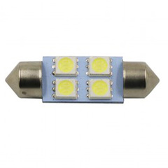Лампа светодиодная T11x36 12V 4SMD WHITE 5000K "МАЯК"