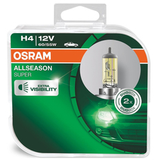 Лампа галоген H4 60/55W "OSRAM" Allseasom Super Extra Visibility (2 шт.)