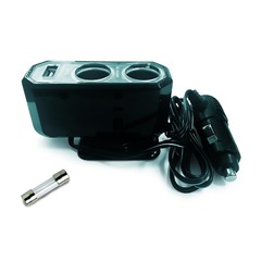Разветвитель прикуривателя "AVS" 212 ( 2 гнезда+ USB)