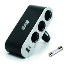 Разветвитель прикуривателя "AVS" 312 ( 3 гнезда+ USB)