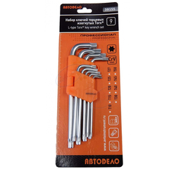 Набор ключей TORX "Авто Дело" 9 пред.  (Т10-Т50)