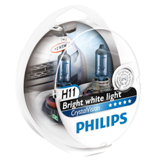 Лампа галоген H11 55W "PHILIPS" Cristal Vision (2шт.+2шт. W5W)