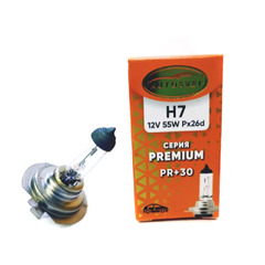 Лампа галоген H7 55W "AUTOSVET" PX26d +30