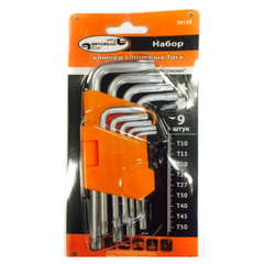 Набор ключей TORX "Авто Дело" 9 пред.  (Т10-Т50) короткие