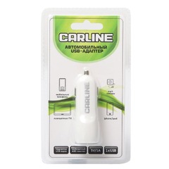 Зарядное устройство "CARLINE" USB 12/24V (2 выхода 1А И2,1А) белый