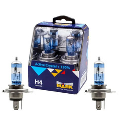 Лампа галоген H4 60/55W "Маяк" Active Cristal +130% (2шт.)