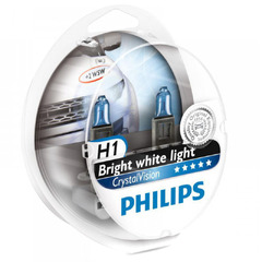Лампа галоген H1 55W "PHILIPS" CRISTAL VISAON 2шт.